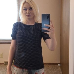 Floral polka dot blouse